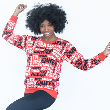 Queen Flawless Melanin All Over Print Sweatshirt - Izzy & Liv