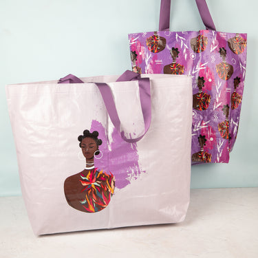 Bantu Beauty 2-Piece Shopping Bag/Tote Set
