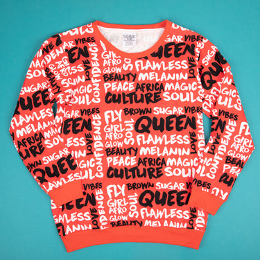Queen Flawless Melanin All Over Print Sweatshirt - Izzy & Liv
