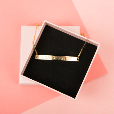 "Unapologetic" Adjustable Bar Bracelet (18k gold or silver plated)