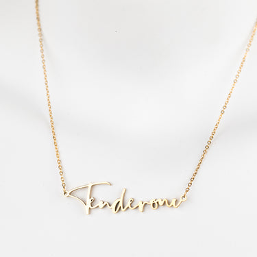 "Tenderoni" Script Necklace (18k gold-plated)