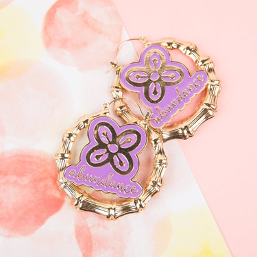 "Abundance" Adinkra Symbol Bamboo Earrings