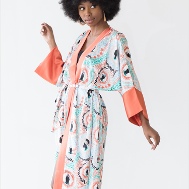 Tribal Beauty Luxe Belted Satin Robe - Izzy & Liv