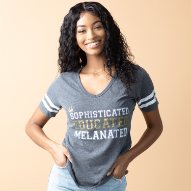 Sophisticated Educated Melanated Varsity T-Shirt