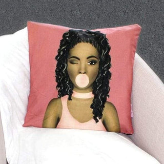 Wavy Hair Brown Sugar Girl Throw Pillow Cover - Izzy & Liv - pillow