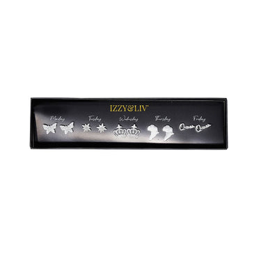 African Queen 5-Piece Stud Earring Set 1 (18k gold plated or silver plated) - Izzy & Liv