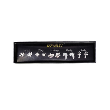 African Queen 5-Piece Stud Earring Set 1 (18k gold plated or silver plated) - Izzy & Liv